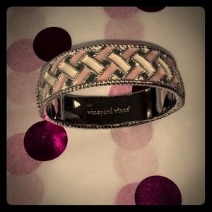 Vineyard Vines silver tone enamel weave bracelet